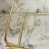 Vintage nesting coffee table in gold-plated metal, brass-style, circa 1970