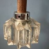 Small mid-century crystal glass pendant lamp