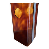 Miche Dumas paper bin in chrome tortoiseshell lucite 70 Roche and Bobois