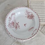 Antique hollow dish red iron earth Badonviller Théophile Fenal