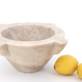 Marble mortar and wooden pestle, nineteenth century