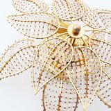 Brass and crystal flush mount ceiling or wall light by Palwa