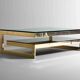 Gold Plated G-Shaped Coffee Table from Belgochrom, 1970s