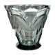 Art deco vase in grey glass engraved with acid czechoslovakia 1920