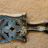 Art Deco important silver-plated metal cutlery set with wooden box Perrin early 20th century