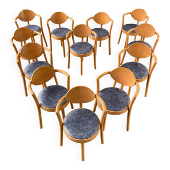 Série de 12 chaises Baumann, Bau