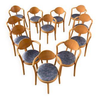 Set of 12 Baumann chairs, Bau