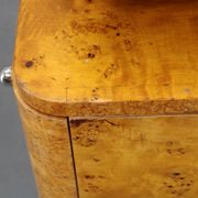 Pair of Art Deco burl wood nightstands, Czechoslovakia, 1940s
