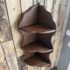 Old corner shelf in solid oak
