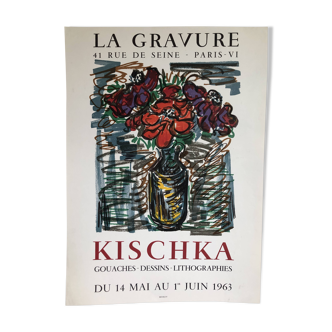 Poster Kischka La Gravure Paris 1963