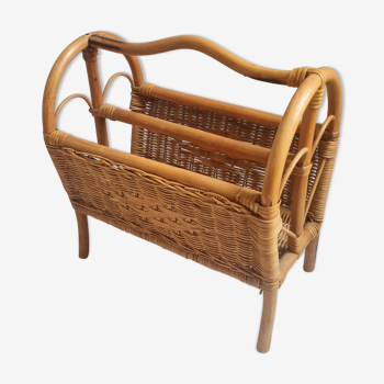 Rattan magazine holder