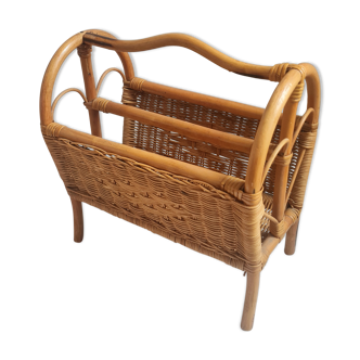 Rattan magazine holder