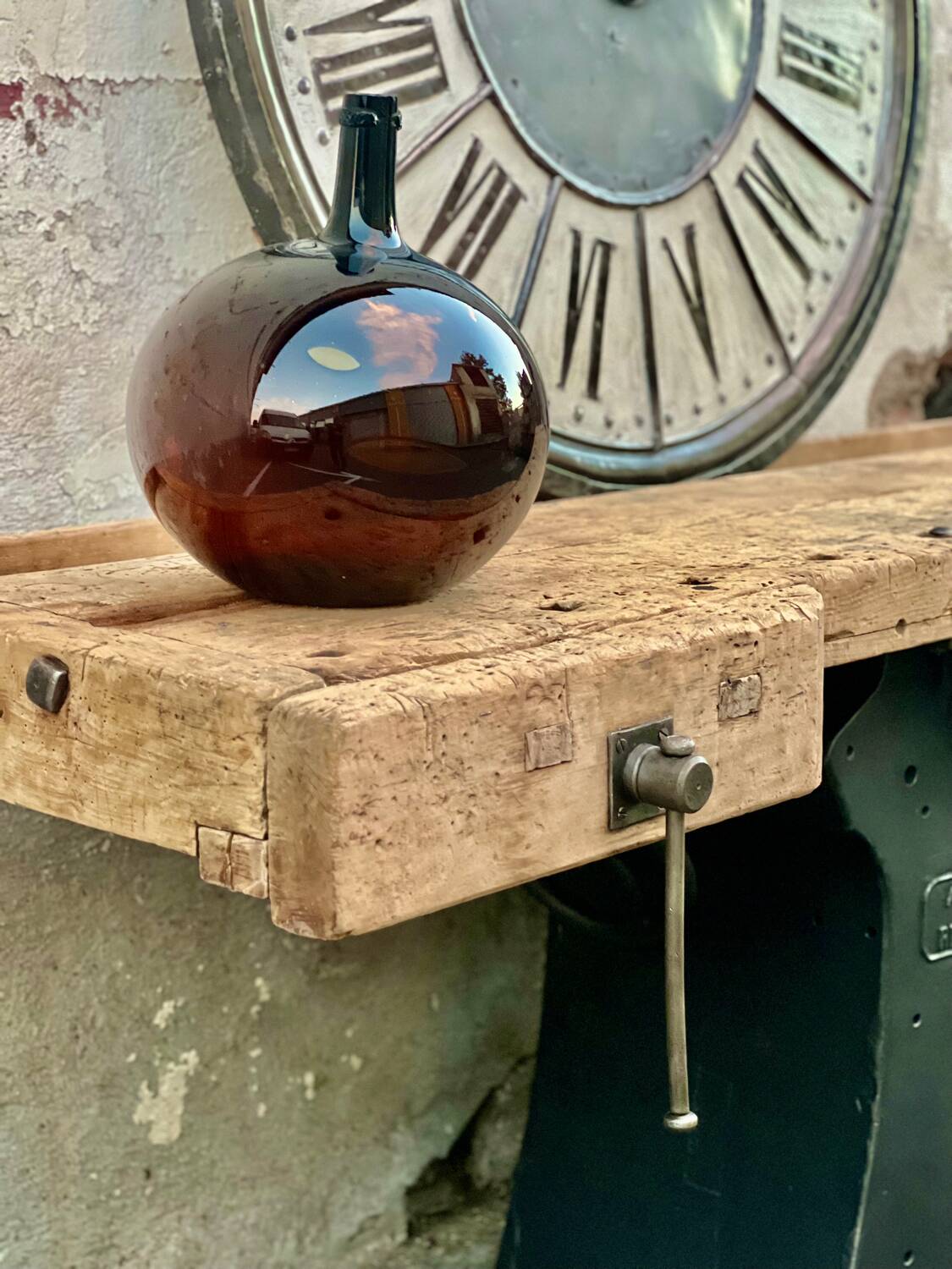 Industrial workbench with cast iron base