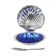 Vintage Blue Glass Queen Anne Scallop Shell Butter Dish