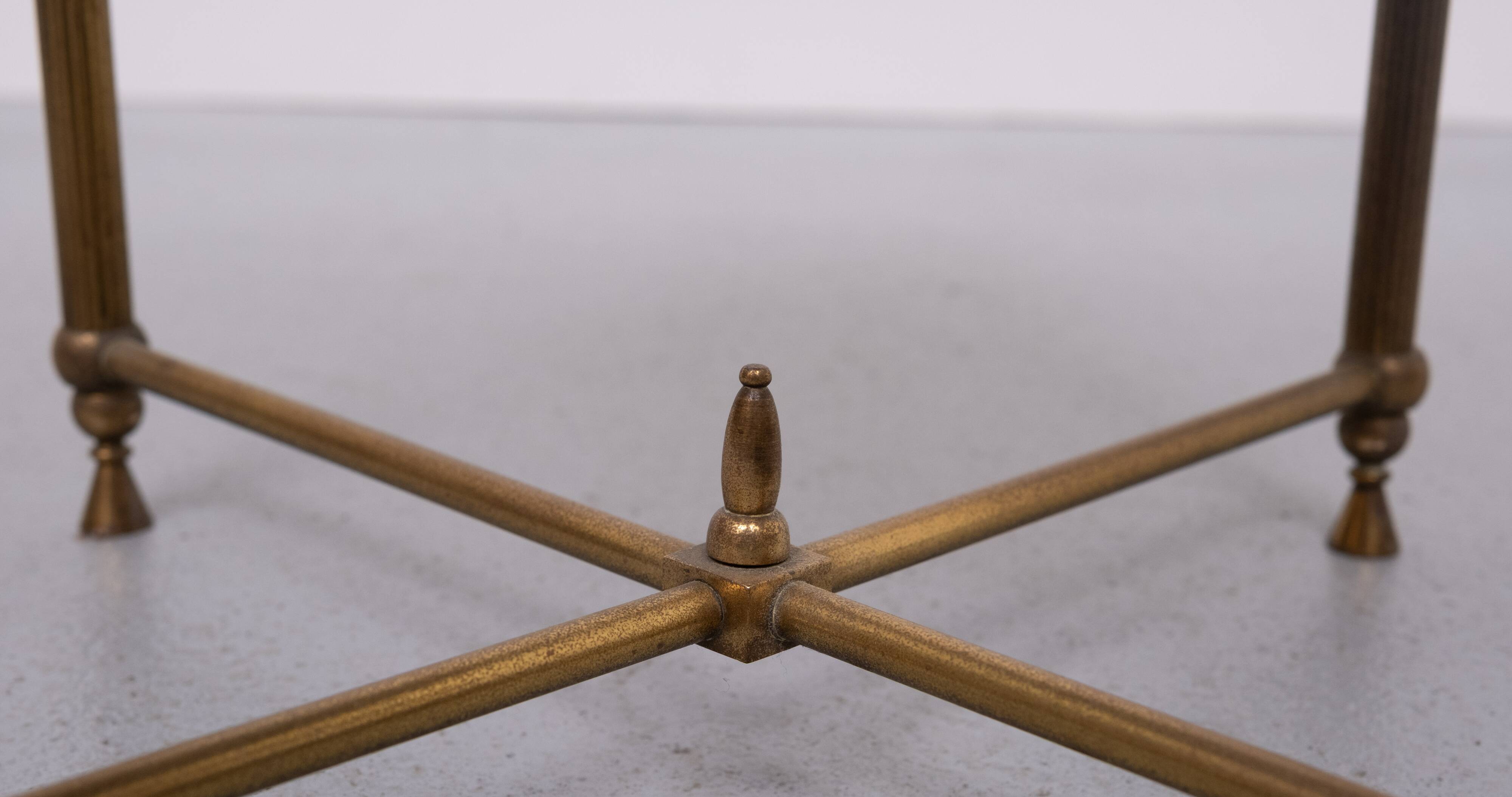 Hollywood Regency Brass side table Maison Jansen 1970s