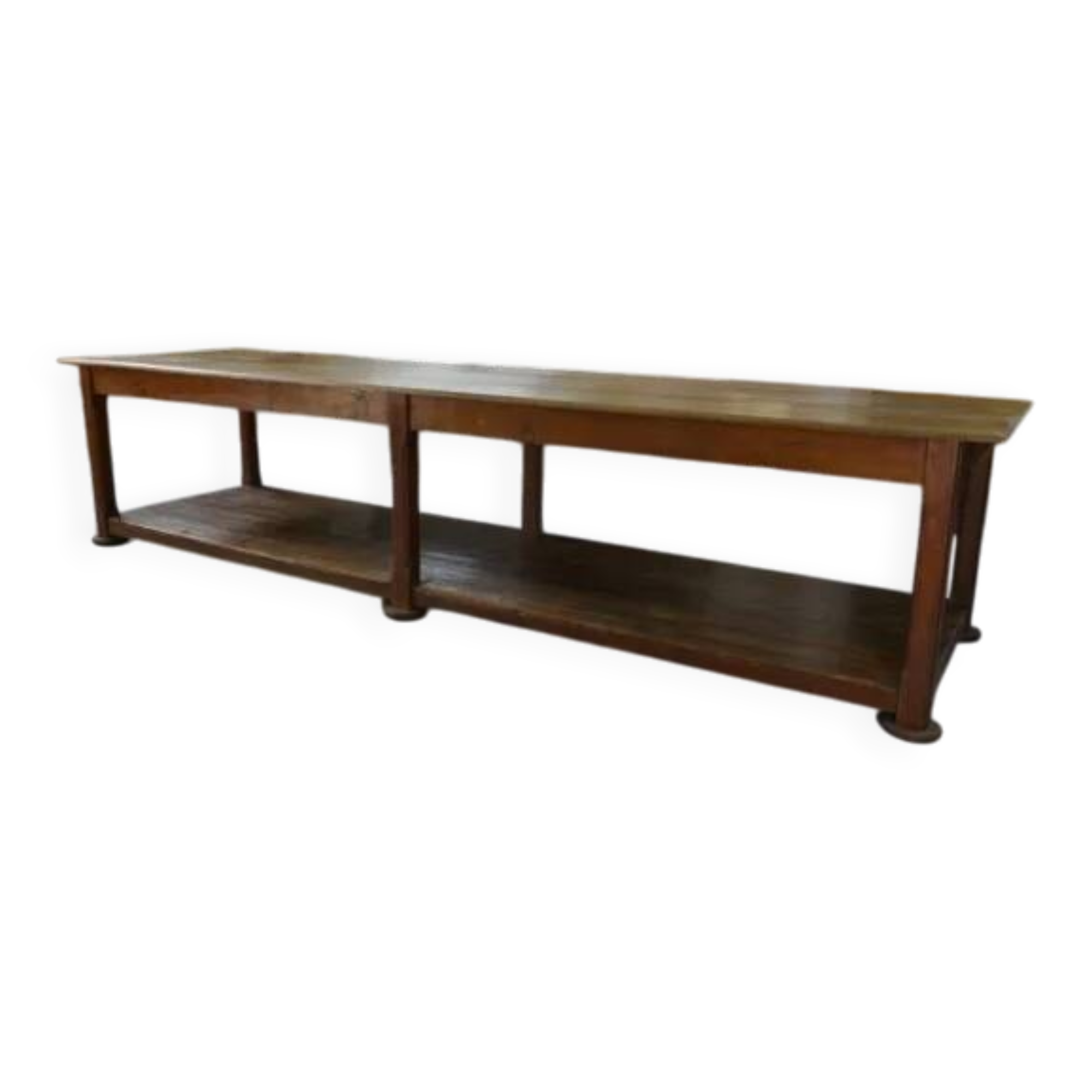 Large solid oak draper's table, 1950s