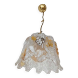 70's glass bell pendant light