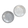 2 Small vintage plates in black and white speckled Italian earthenware