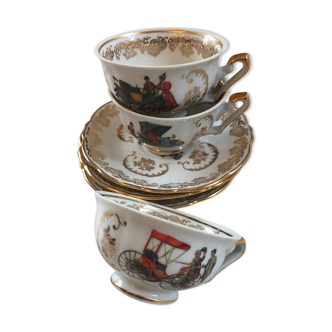 Tasses et soucoupes vintage Berry haute porcelaine