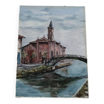 Peinture à l'huile sur toile signée