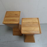 Vintage set of 2 pyramid side tables  Seventies