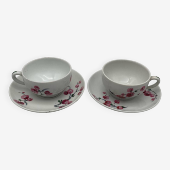 Limoges porcelain head to head coffee service with flower pattern