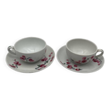 Limoges porcelain head to head coffee service with flower pattern