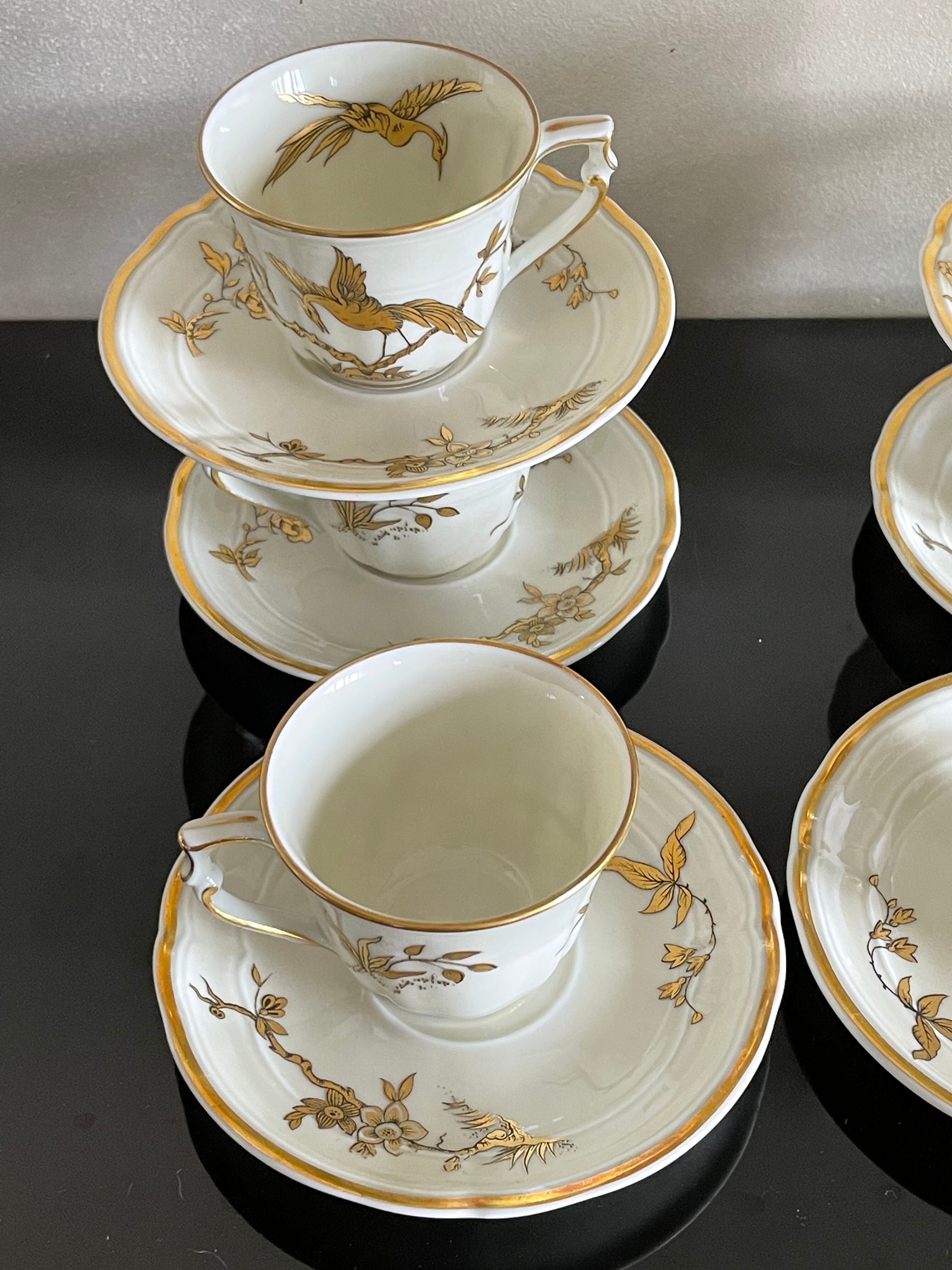 Coffee service Bernardaud Limoges Reine Elisabeth 1957