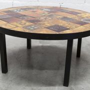 Table basse ronde céramique de Jean Gregorieff