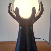 Large ceramic lamp pair of hands design 70s