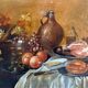 Ancient tableau HSP/C "The buffet, ham and grapes" in the spirit of Cornelis.