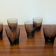 verres digestif fumé années 70 base carrée