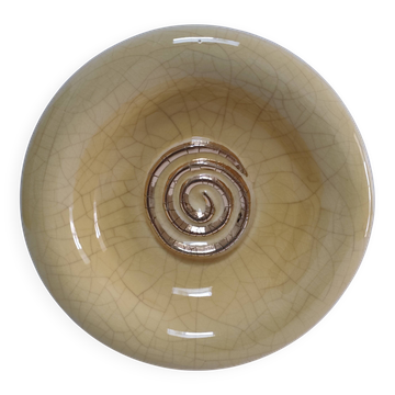 Pocket tray in enamels longwy yellow and gold