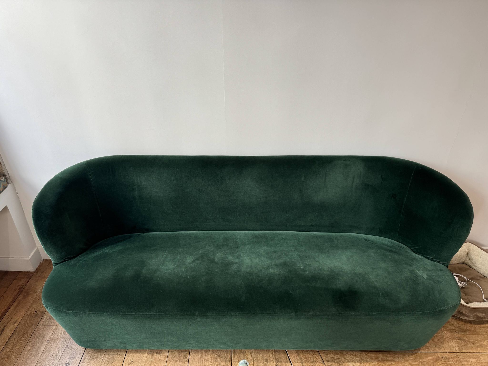 Gubi green velvet sofa
