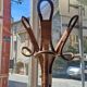 1950s rattan coat rack