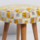 Set of two yellow and beige stools, mid-century, Europe, 1960s.