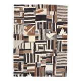 5x7 Brown & Cream Handmade Vintage Kilim Rug, 149x200Cm