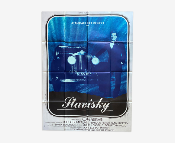 Affiche cinéma "Stavisky" Jean-Paul Belmondo 120x160cm 1974