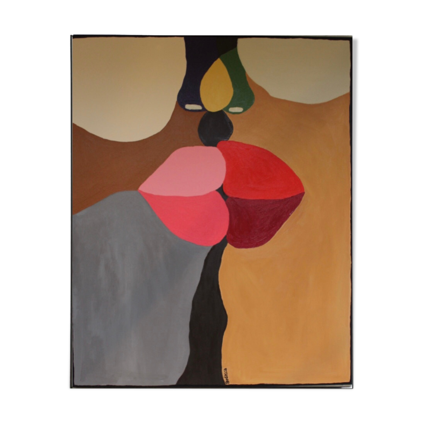 Romantic painting "The kiss" 73x60cm