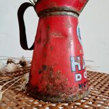 Red metal canister pot