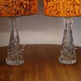 Pair of crystal lamps model RD477 by Carl Fagerlund