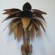 70's brutalist palm tree wall light in brass