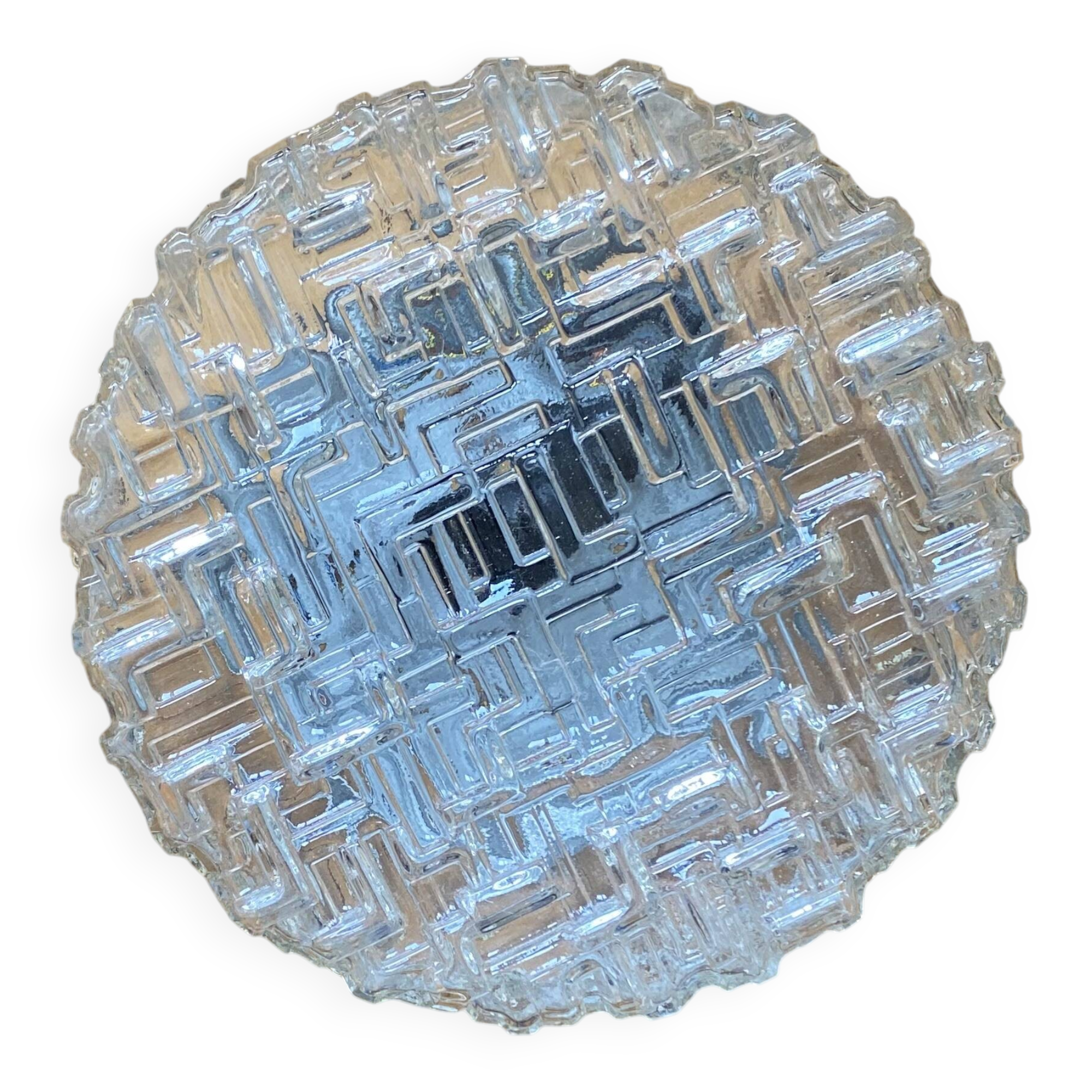 Wall lamp or ceiling light with minimalist porthole glass.