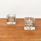 Vintage German glass cube table lamps TA 14 by Peill & Putzler, 1970s, set of 2.