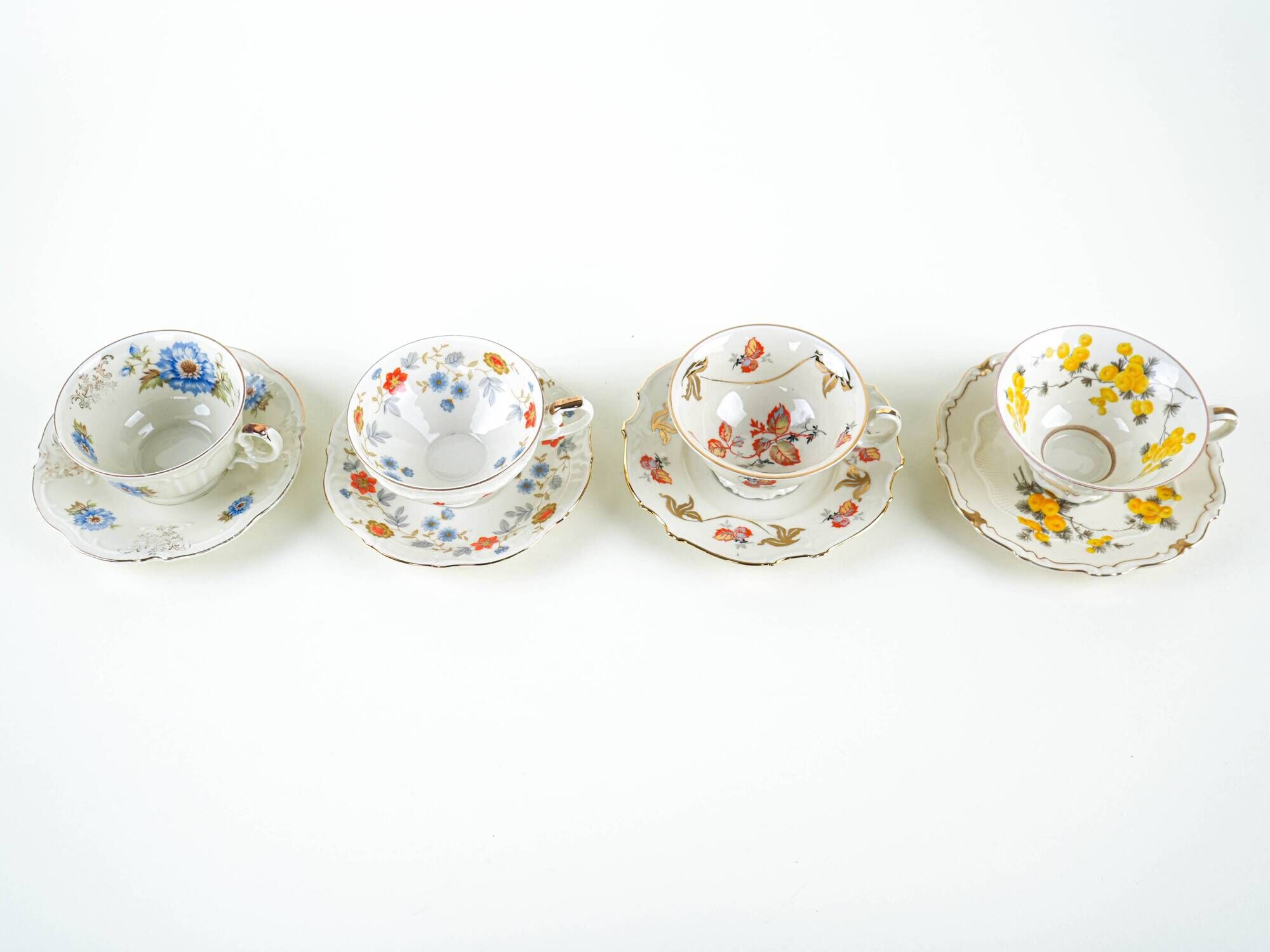 Set of porcelain cups, German design, 20th century, made in Germany