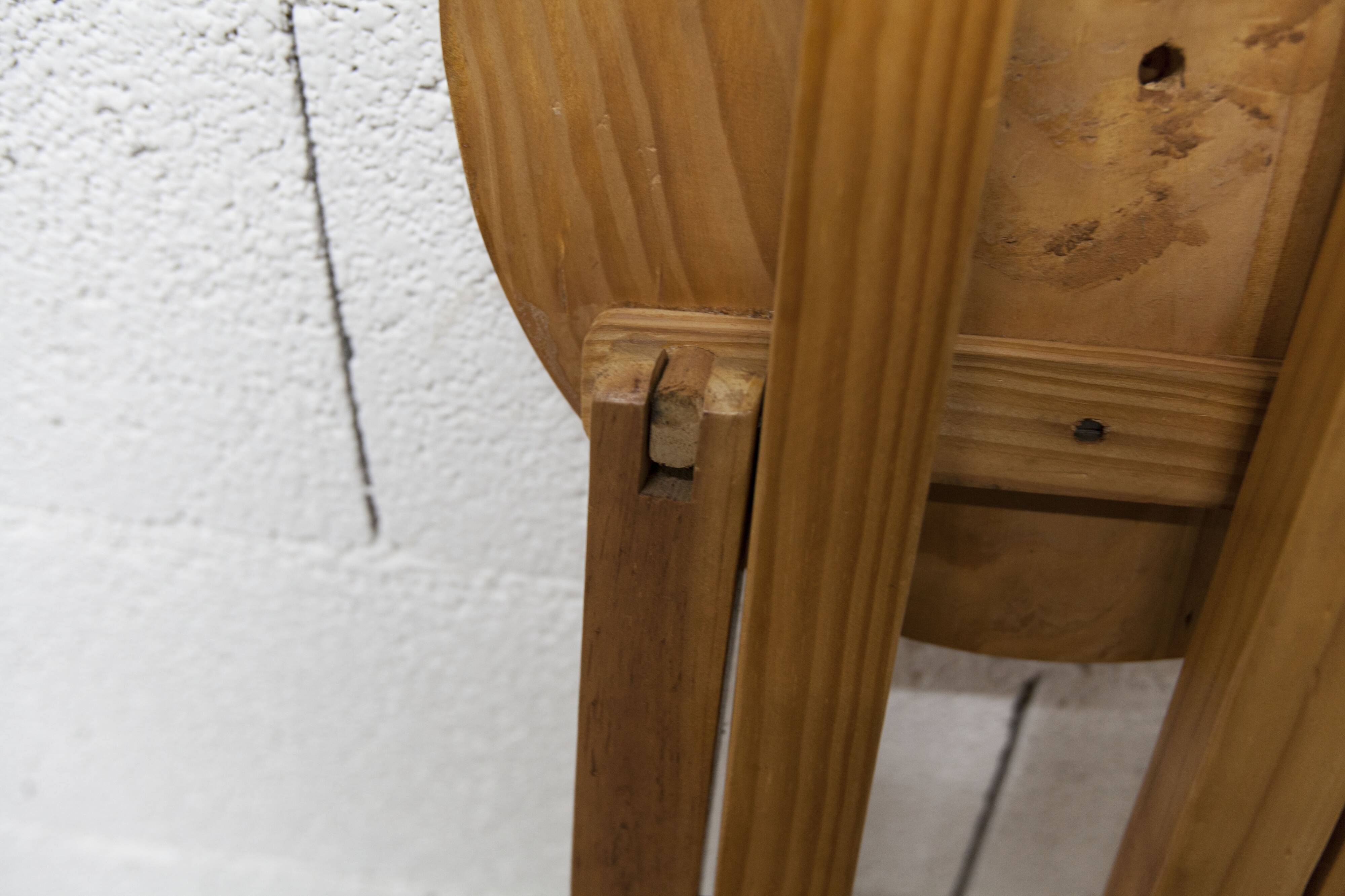 Folding stool by Roger Tallon in pine, 1960