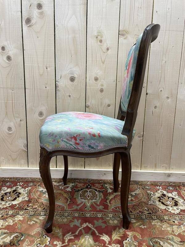Suite de 6 chaises Louis Philippe à Rossi fleuri