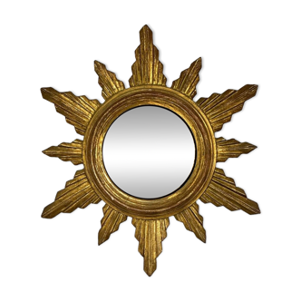 Miroir œil de sorcière soleil XXe 40 cm