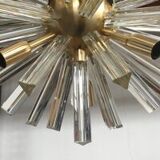 Transparent “triedro” murano glass oval sputnik chandelier
