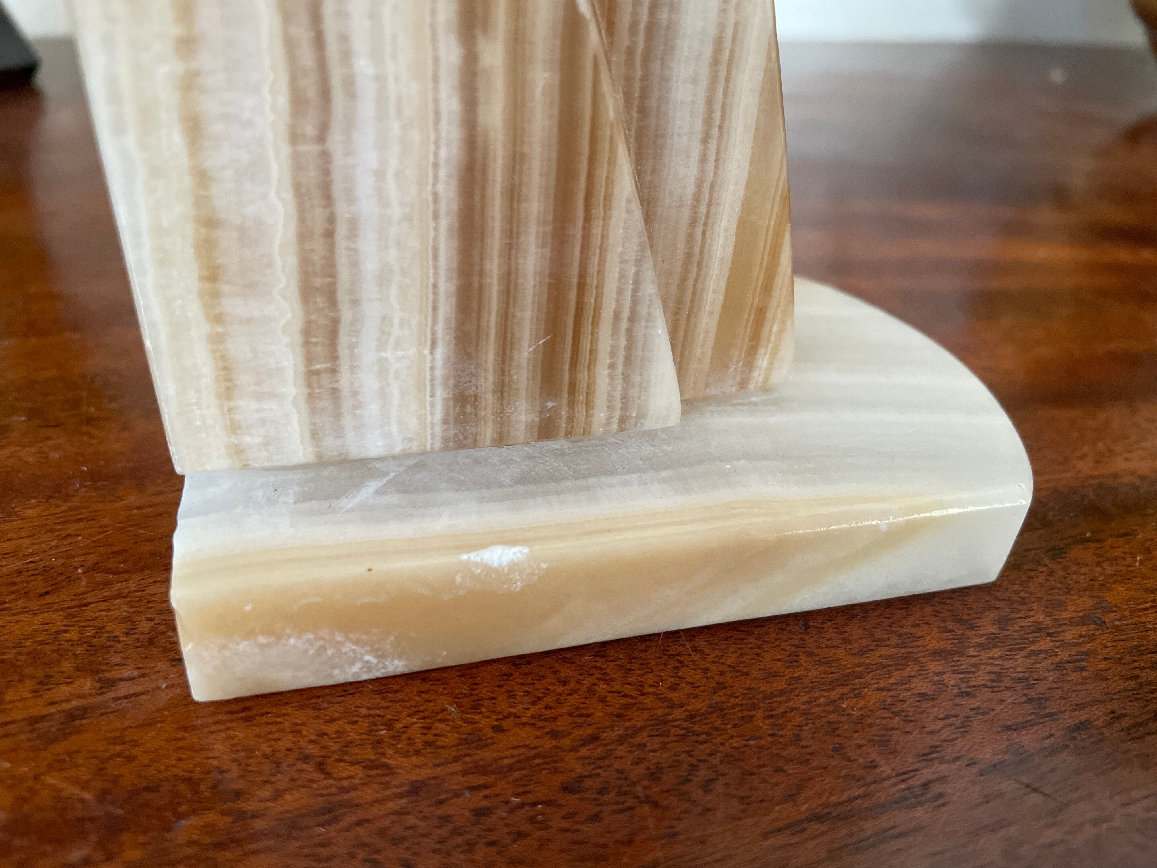 Pair of onyx bookends 19cm
